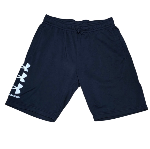 Under Armour Black Loose Fit Athletic Fleece Fabric Shorts Size Large - Picture 1 of 4
